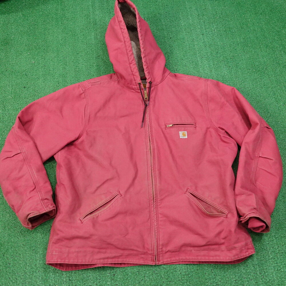 CARHARTT SIERRA JACKET SHERPA LINED HOODED RED WOMENS 2XL (20) WJ141 624 RED‎